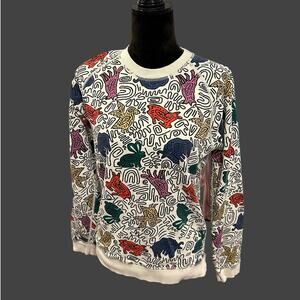 Hanna Anderson Forest Radicals Print French Terry Sweatshirt Sz. S EUC